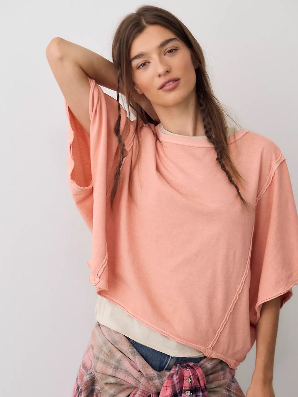 NEW Free People x We The Free Next Level Tee in Papaya Punch